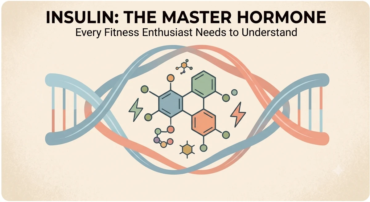 Insulin: the master hormone — illustration of a molecule over a DNA strand.