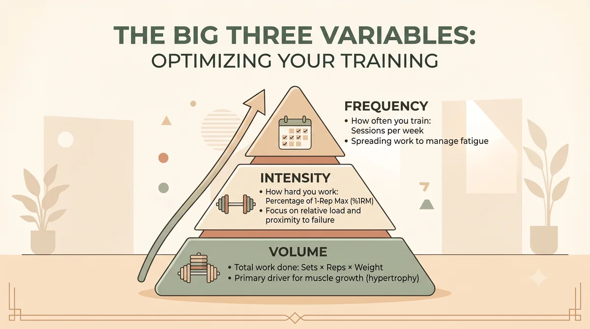 The big three variables pyramid: volume at the base, then intensity, then frequency.